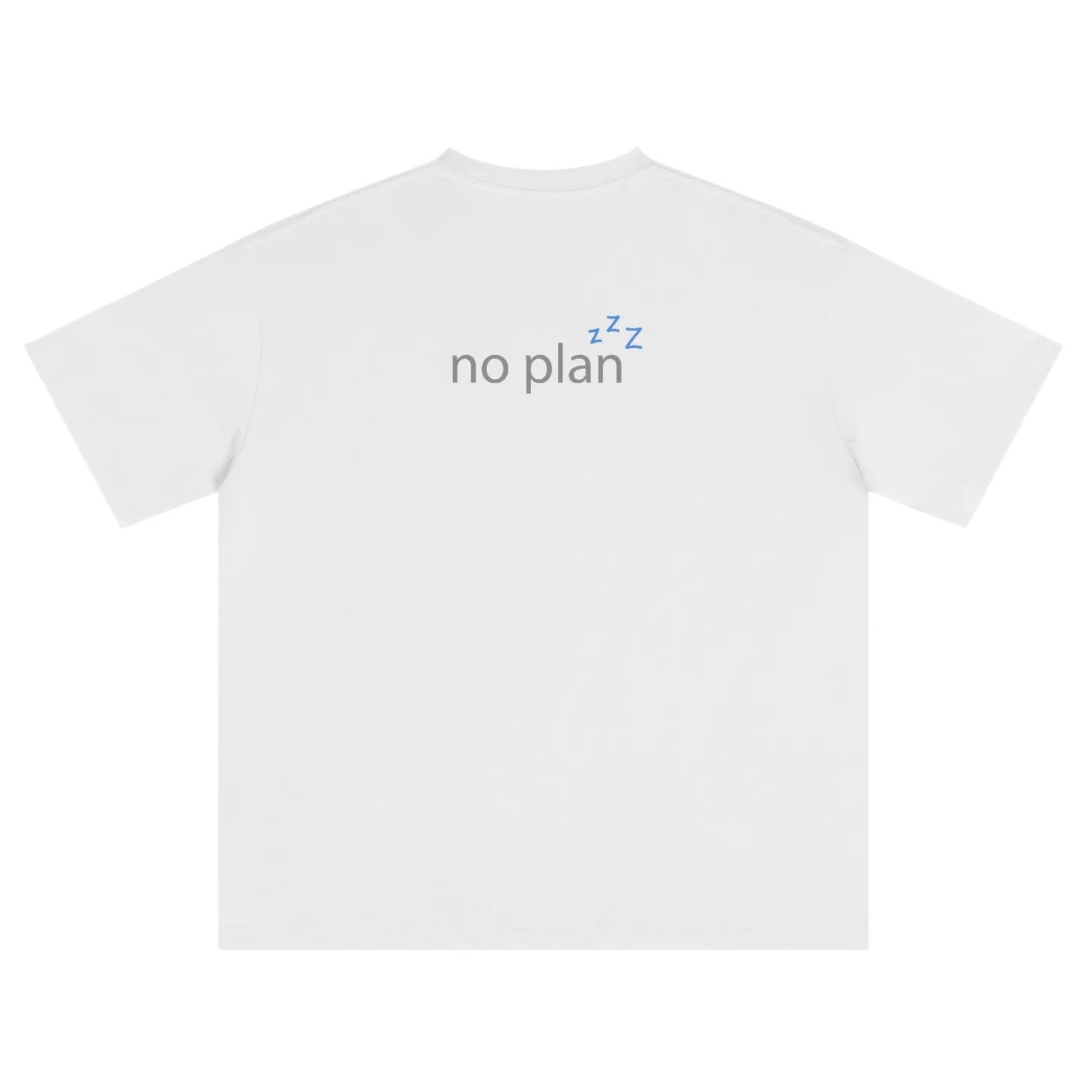 Wipe Away No Plan tee in Cloud Dancer — lightweight 235gsm cotton, drop-shoulder silhouette