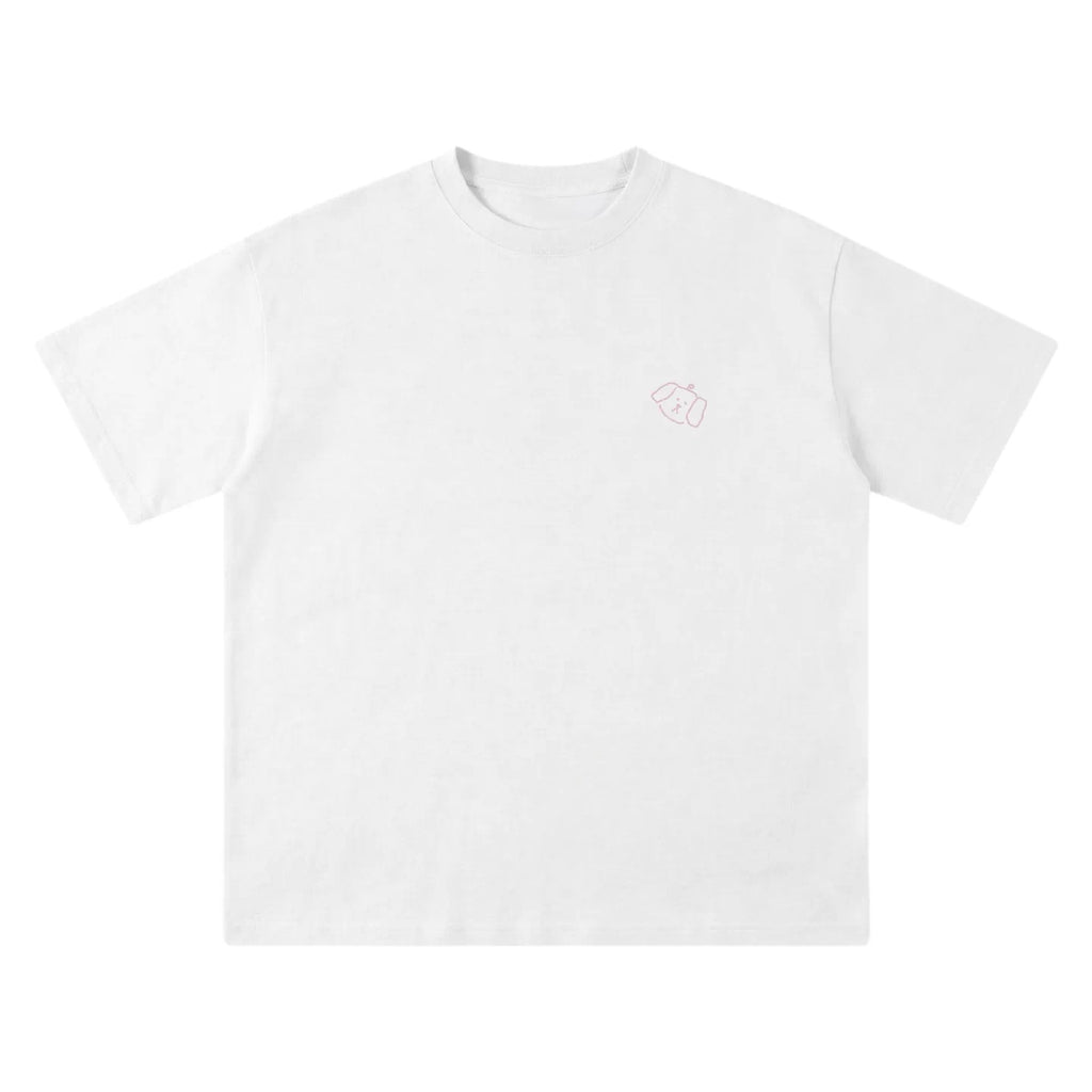 Wipe Away oversized cotton tee – Cloud Dancer white, front flat lay, clean minimal view, oversized drop-shoulder fit