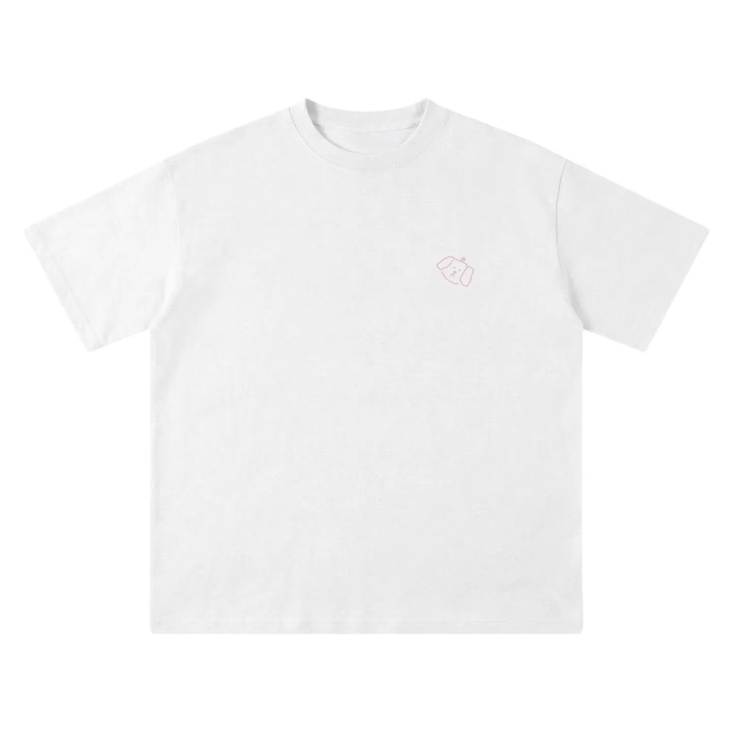 Wipe Away oversized cotton tee – Cloud Dancer white, front flat lay, clean minimal view, oversized drop-shoulder fit
