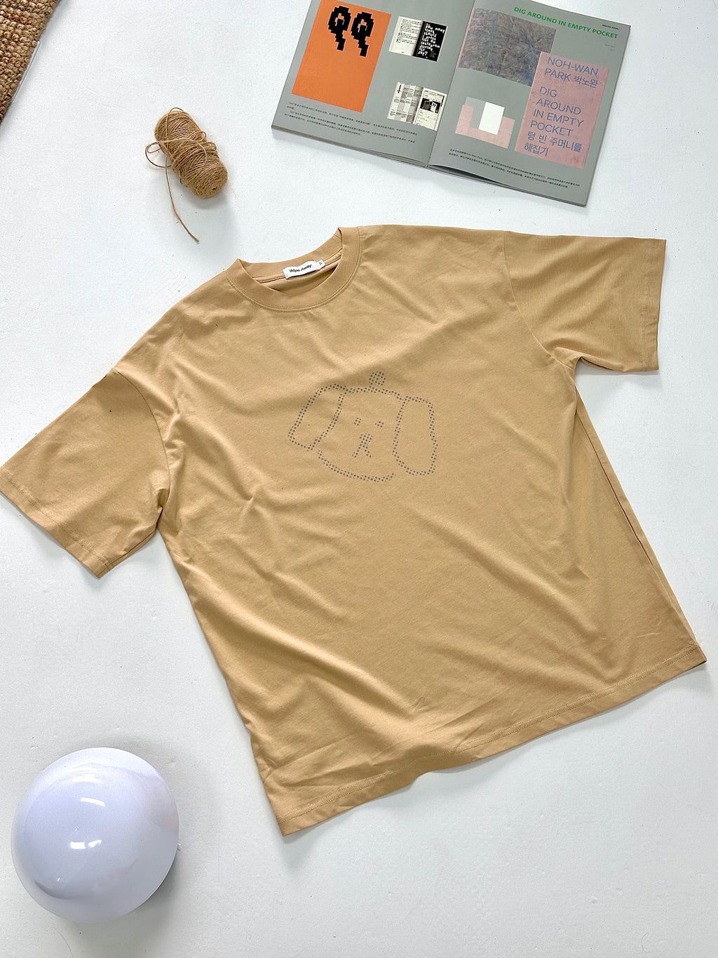 Hand-Printed Tee — Polka Dot Puppy Graphic