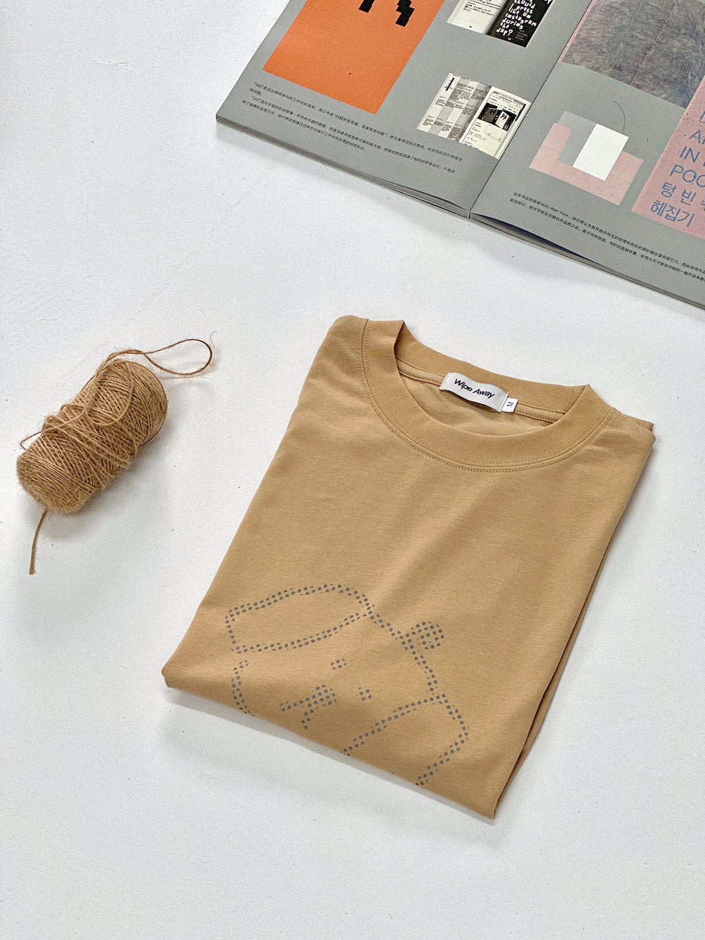Hand-Printed Tee — Polka Dot Puppy Graphic