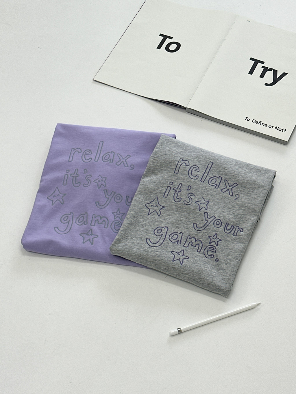 Hand-Printed Tee — "Relax Star" Graphic