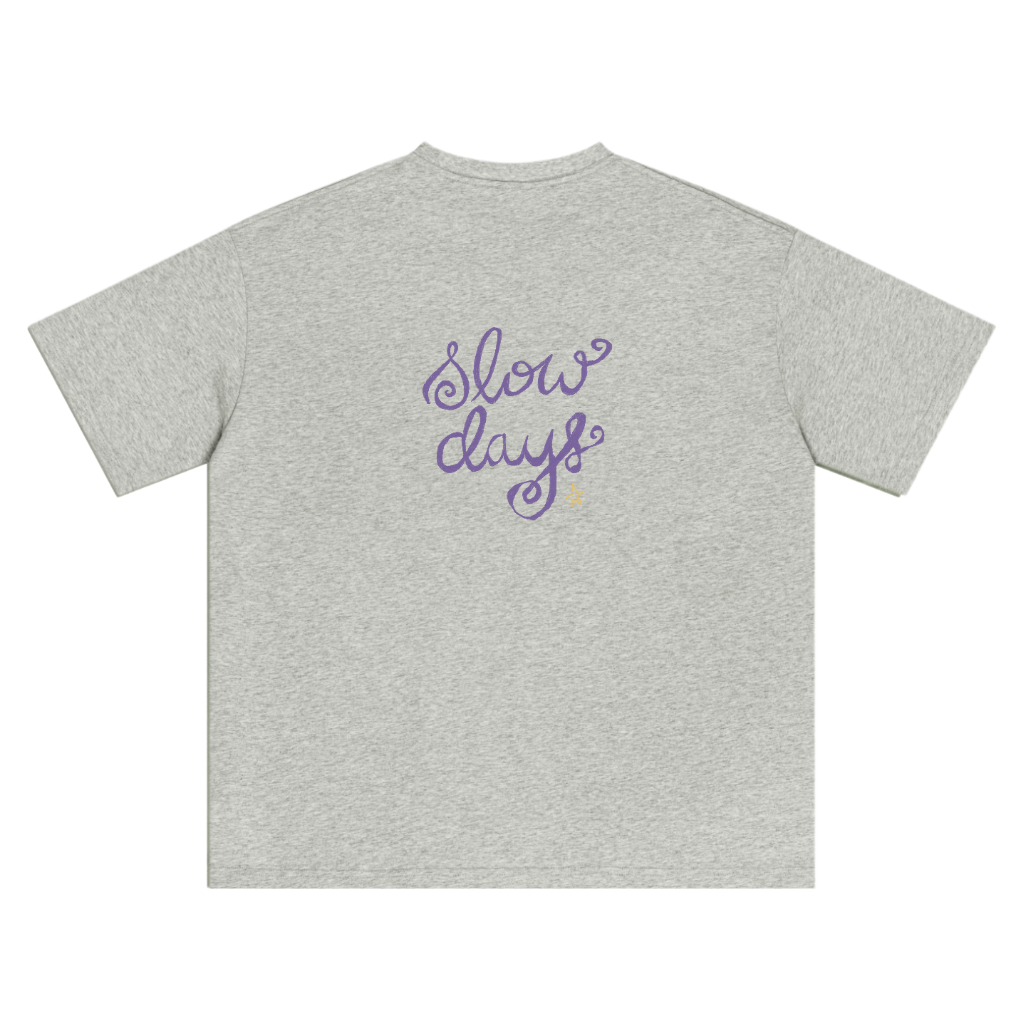 Hand-Printed Tee — "Slow Days" Graphic