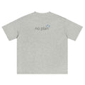 Wipe Away Heather Grey tee back — "no plan zzz" graphic print on 235gsm cotton