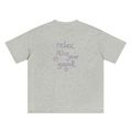 Wipe Away graphic tee in Heather Grey — oversized cotton tee with minimalist back graphic