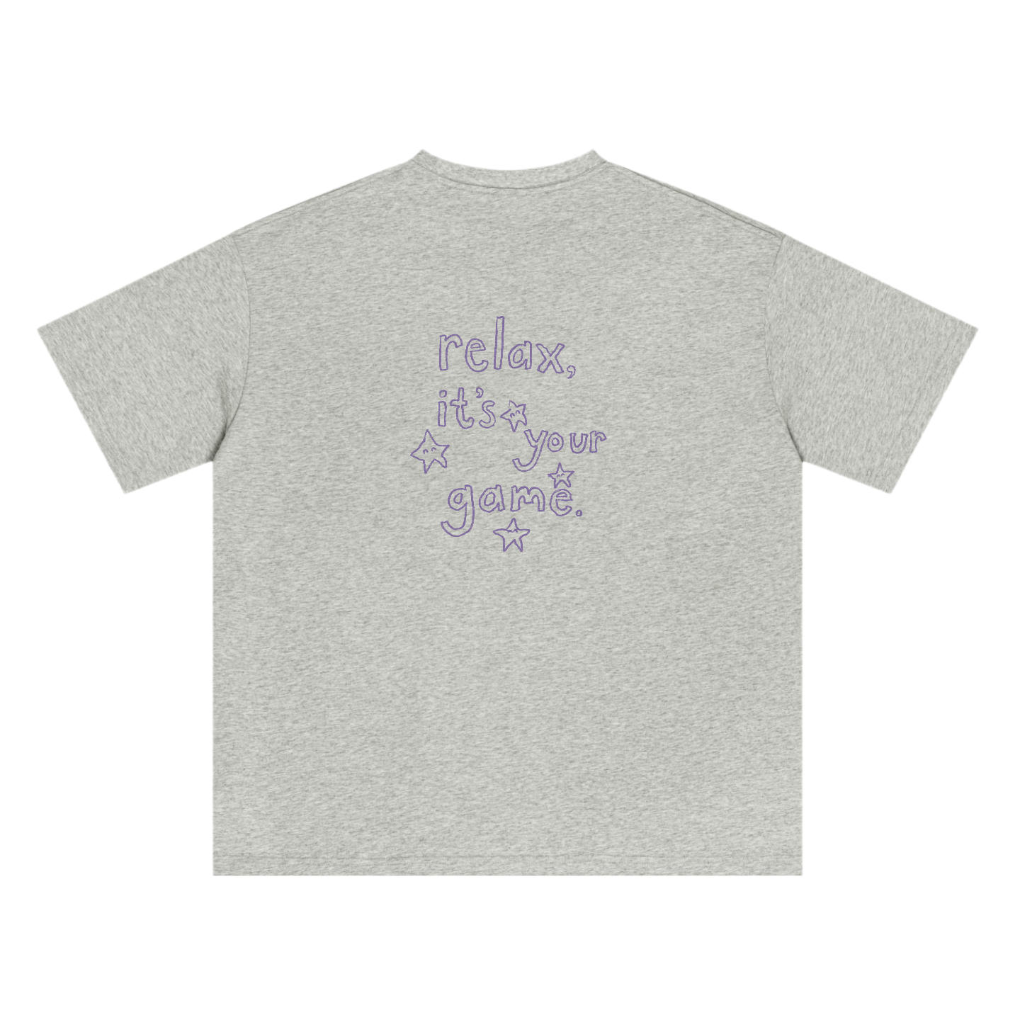 Wipe Away graphic tee in Heather Grey — oversized cotton tee with minimalist back graphic