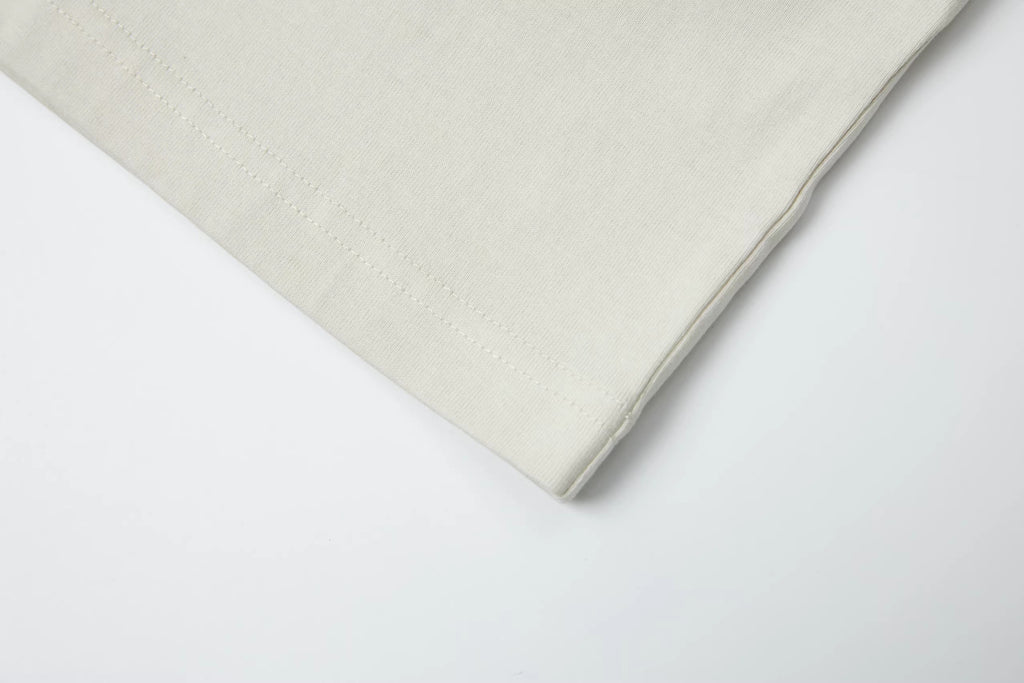 Hand-Printed Tee — "Relax, It's Your Game" Flatlock Stitch Graphic