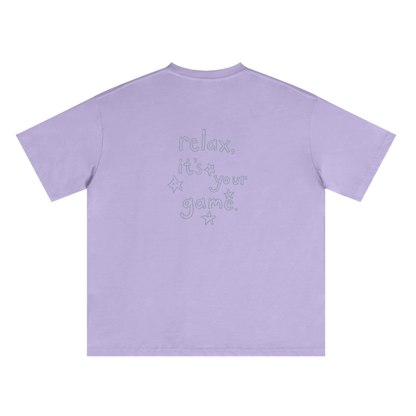 Hand-Printed Tee — "Relax Star" Graphic