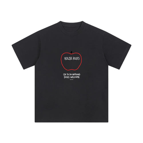 Home Rules ok to do nothing dogs welcome indie brand tee black
