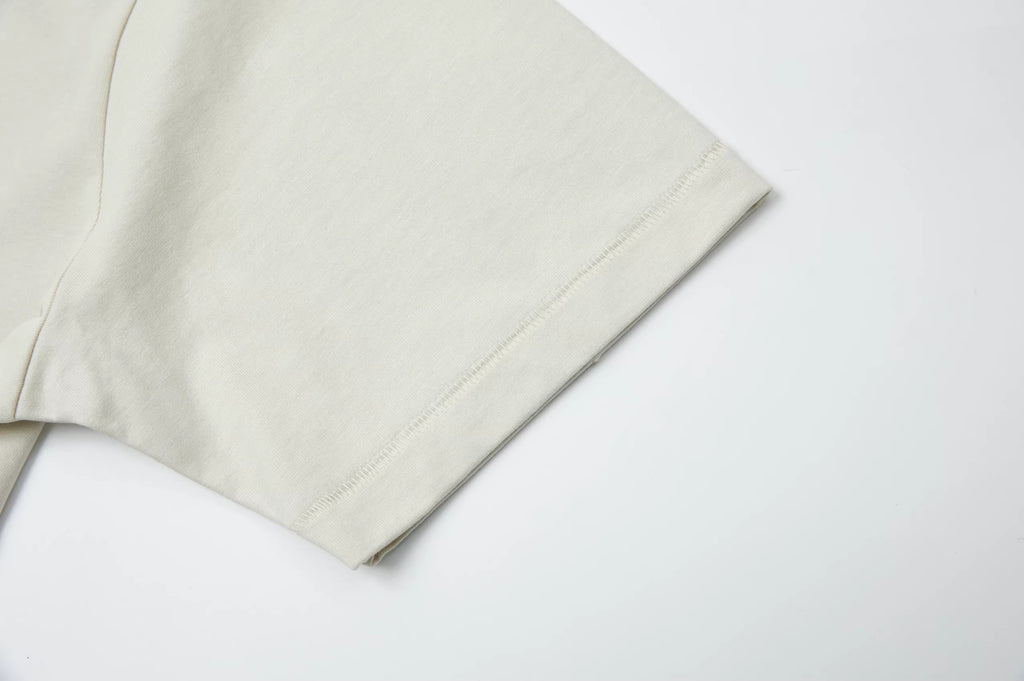 Hand-Printed Tee — "Relax, It's Your Game" Flatlock Stitch Graphic