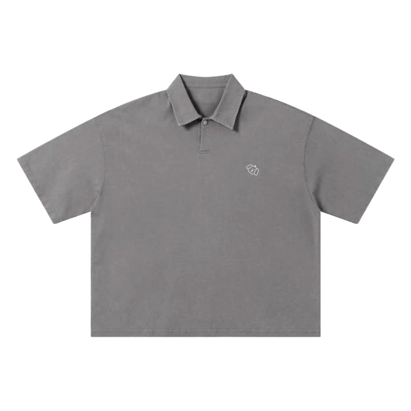 Wipe Away 280g Vintage Washed Oversized Polo in Sustained Grey - drop shoulder streetwear fit