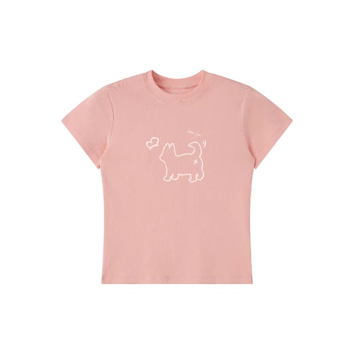 Wipe Away 220g Cotton Stretch Fitted Tee in Thrift Pink - slim fit front view