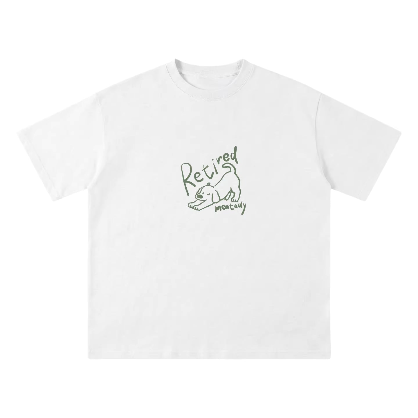 Wipe Away Retired Mentally Graphic Tee in Cloud Dancer - Front View