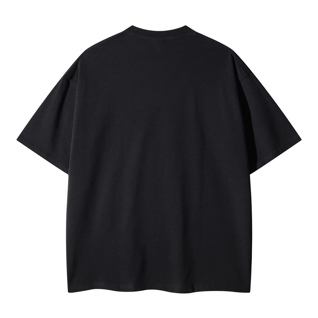 Hand-Printed Tee — Oversized Puppy Graphic