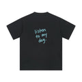 Wipe Away Listen to My Dog hand printed graphic tee black indie brand