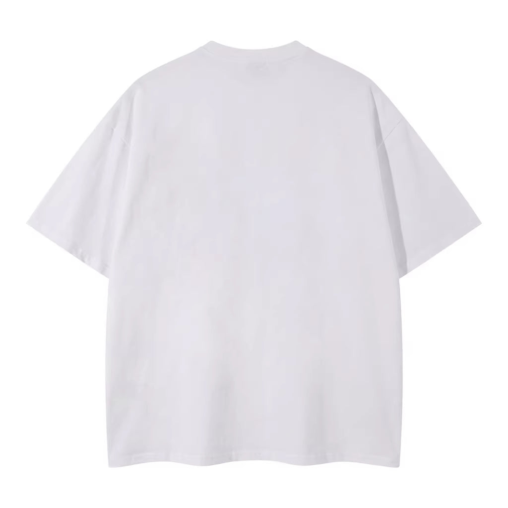 Hand-Printed Tee — Oversized Puppy Graphic