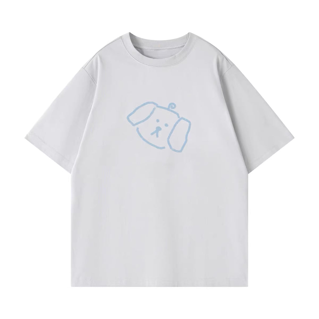 Cloud Dancer casual tee by Wipeaway with the signature sprout puppy line art, designed for doing nothing in comfort.