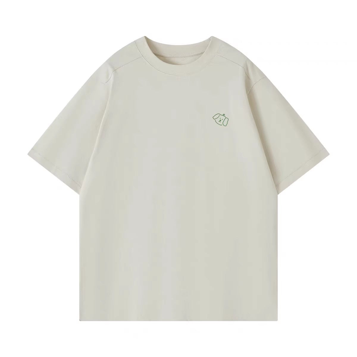 Wipe Away 275g Flatlock Stitch Relaxed Tee in Angora - drop shoulder oversized fit