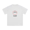 Wipe Away Home Rules hand printed doodle apple graphic tee white flat lay