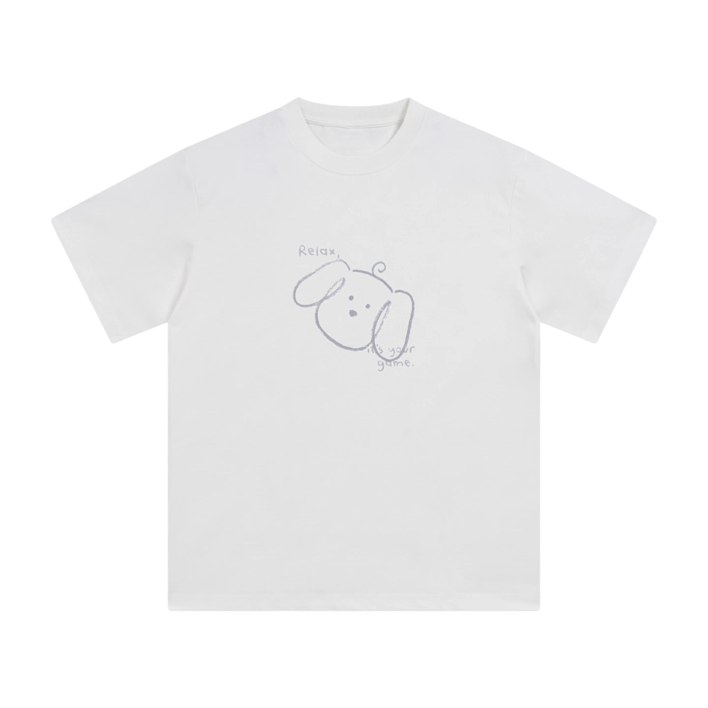 Hand-Printed Tee — "Relax, It's Your Game" Graphic