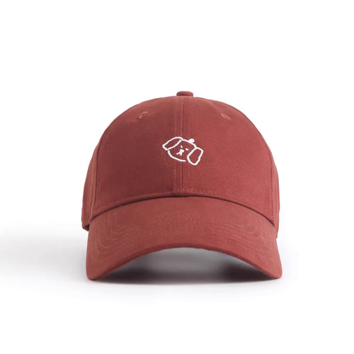 Classic Puppy Embroidered Adjustable Cap in Vintage Red - Wipe Away